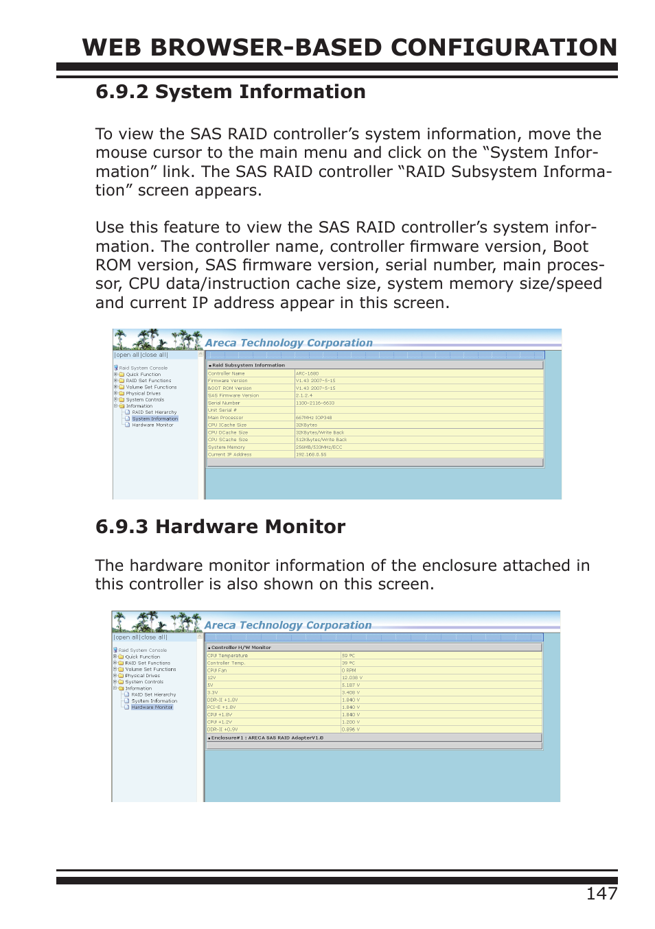 Web browser-based configuration | DATOptic ARC-1680 Series User Manual | Page 147 / 184