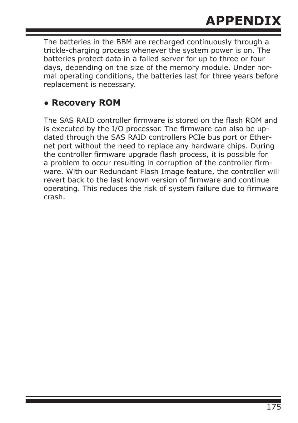 Appendix, Recovery rom | DATOptic ARC-1680 Series User Manual | Page 175 / 184