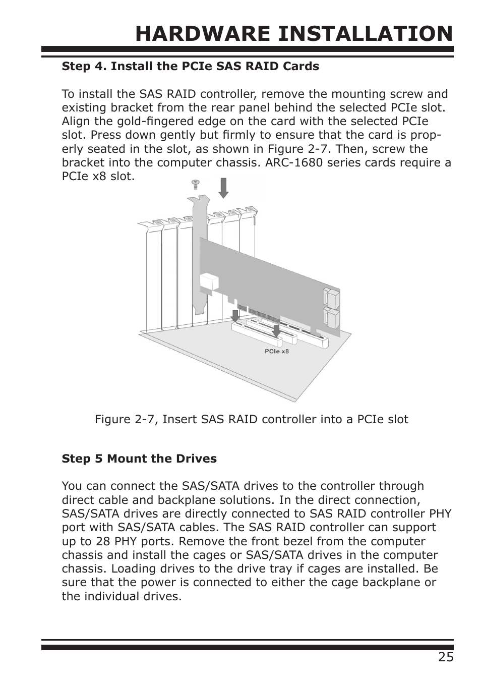 Hardware installation | DATOptic ARC-1680 Series User Manual | Page 25 / 184