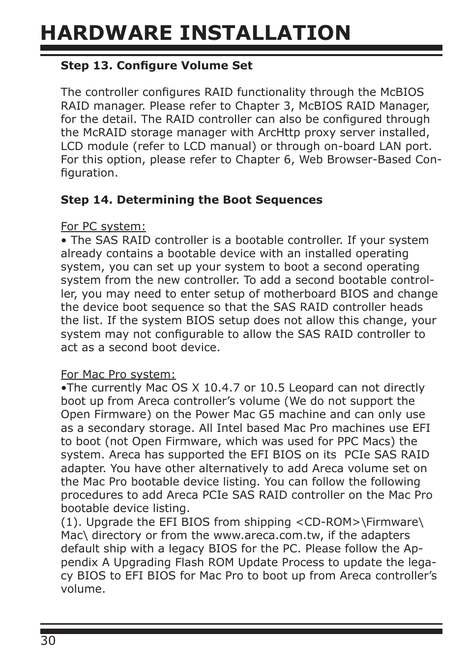 Hardware installation | DATOptic ARC-1680 Series User Manual | Page 30 / 184