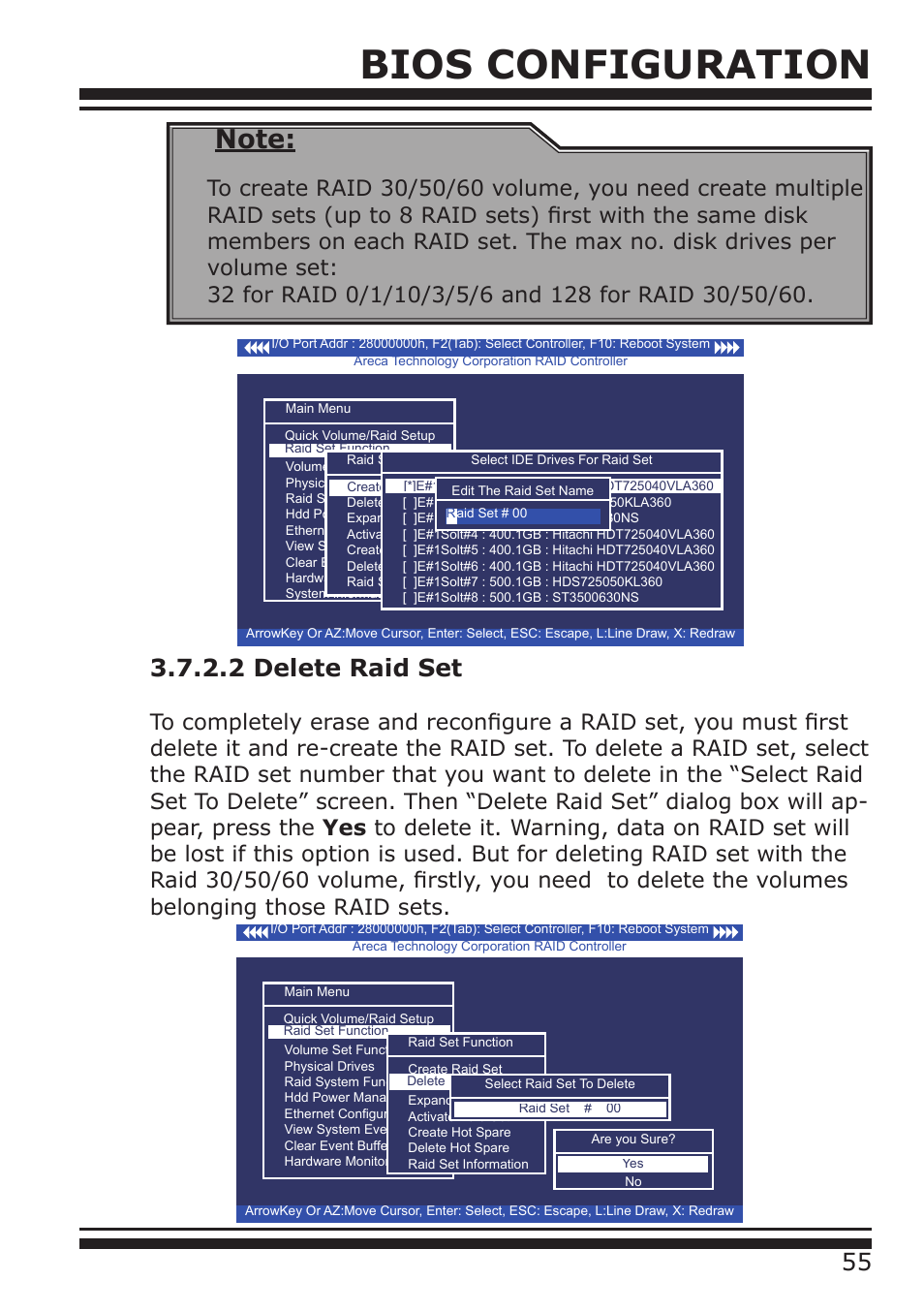 Bios configuration | DATOptic ARC-1680 Series User Manual | Page 55 / 184