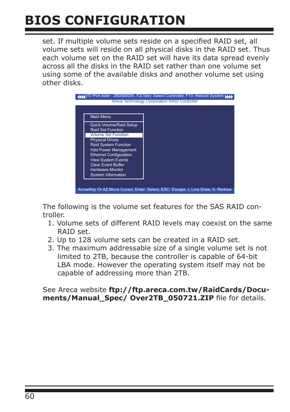 Bios configuration | DATOptic ARC-1680 Series User Manual | Page 60 / 184