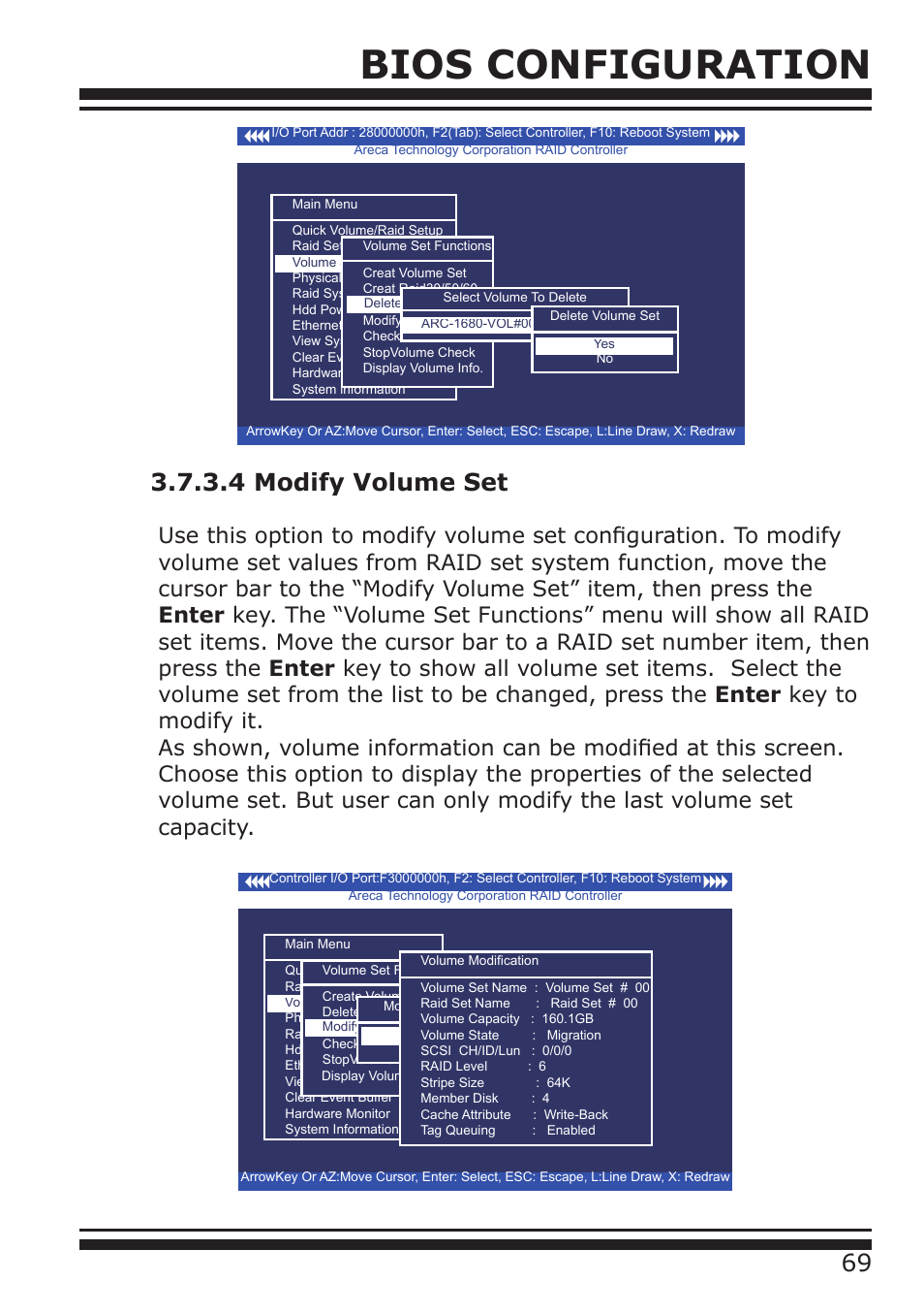 Bios configuration | DATOptic ARC-1680 Series User Manual | Page 69 / 184