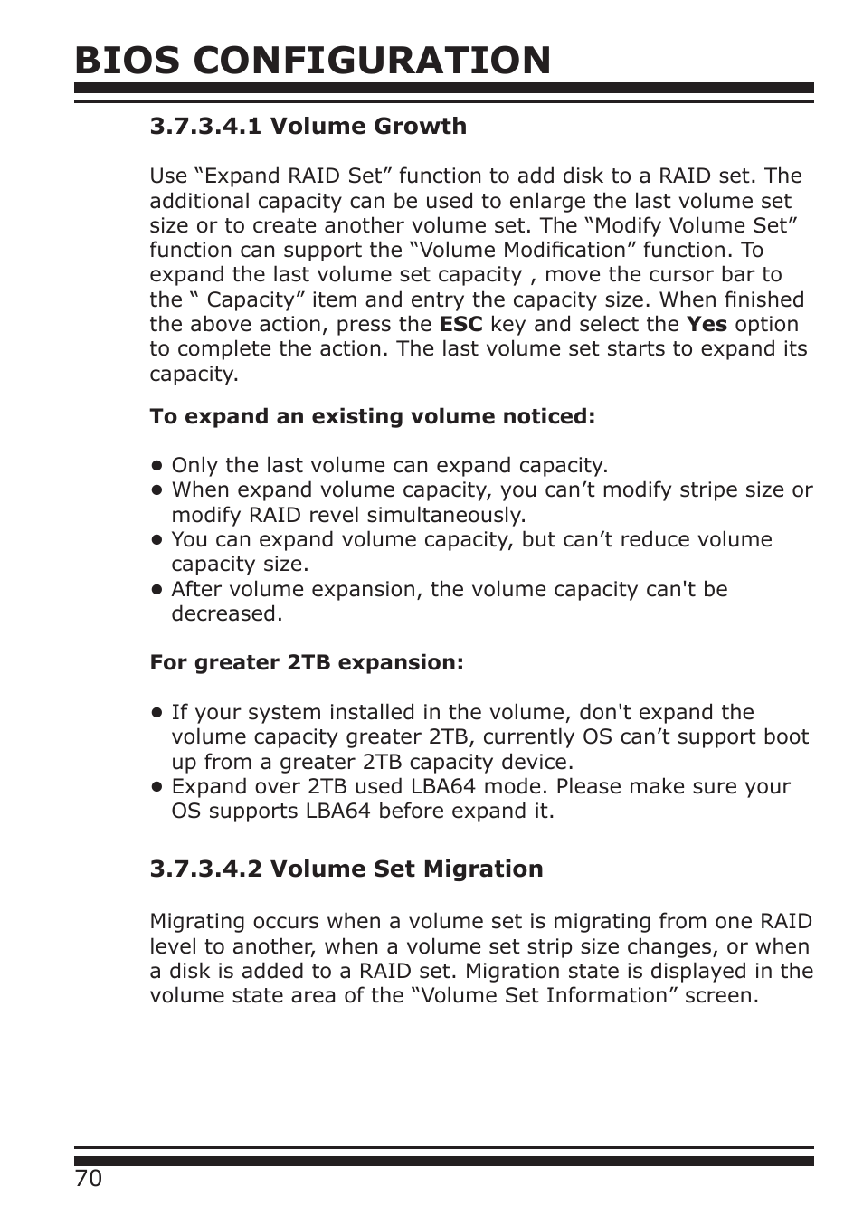 Bios configuration | DATOptic ARC-1680 Series User Manual | Page 70 / 184