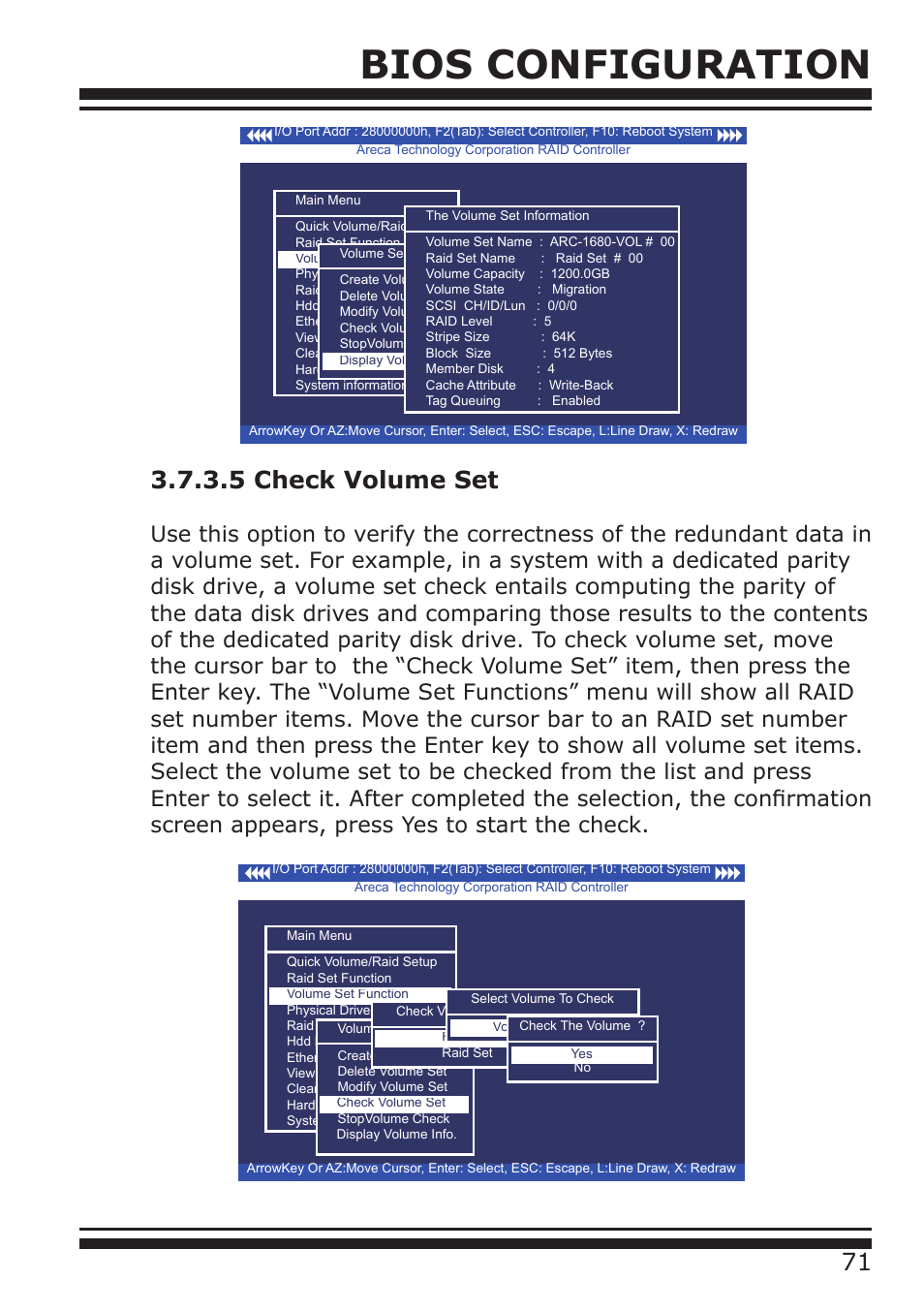 Bios configuration | DATOptic ARC-1680 Series User Manual | Page 71 / 184