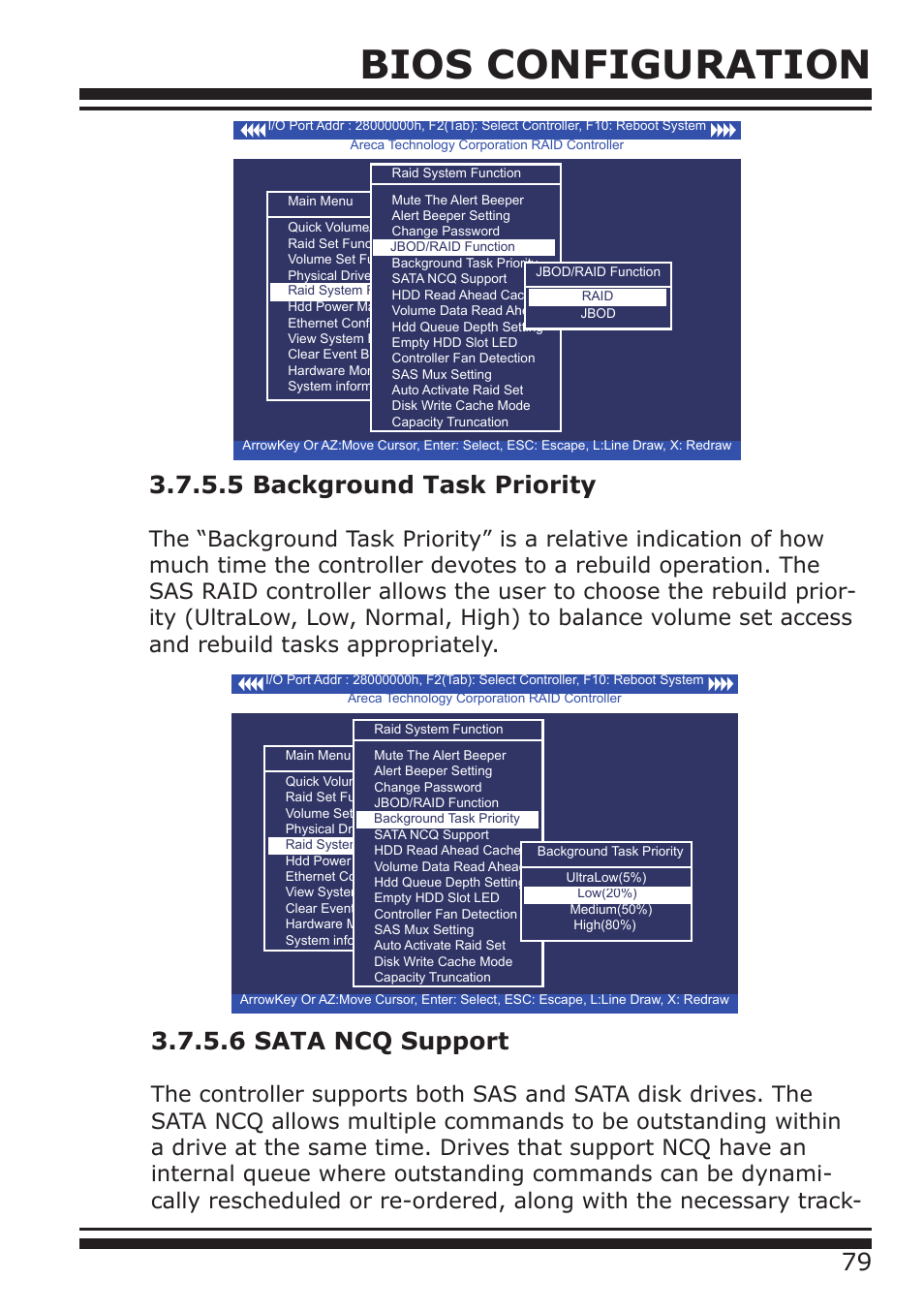 Bios configuration, 6 sata ncq support | DATOptic ARC-1680 Series User Manual | Page 79 / 184