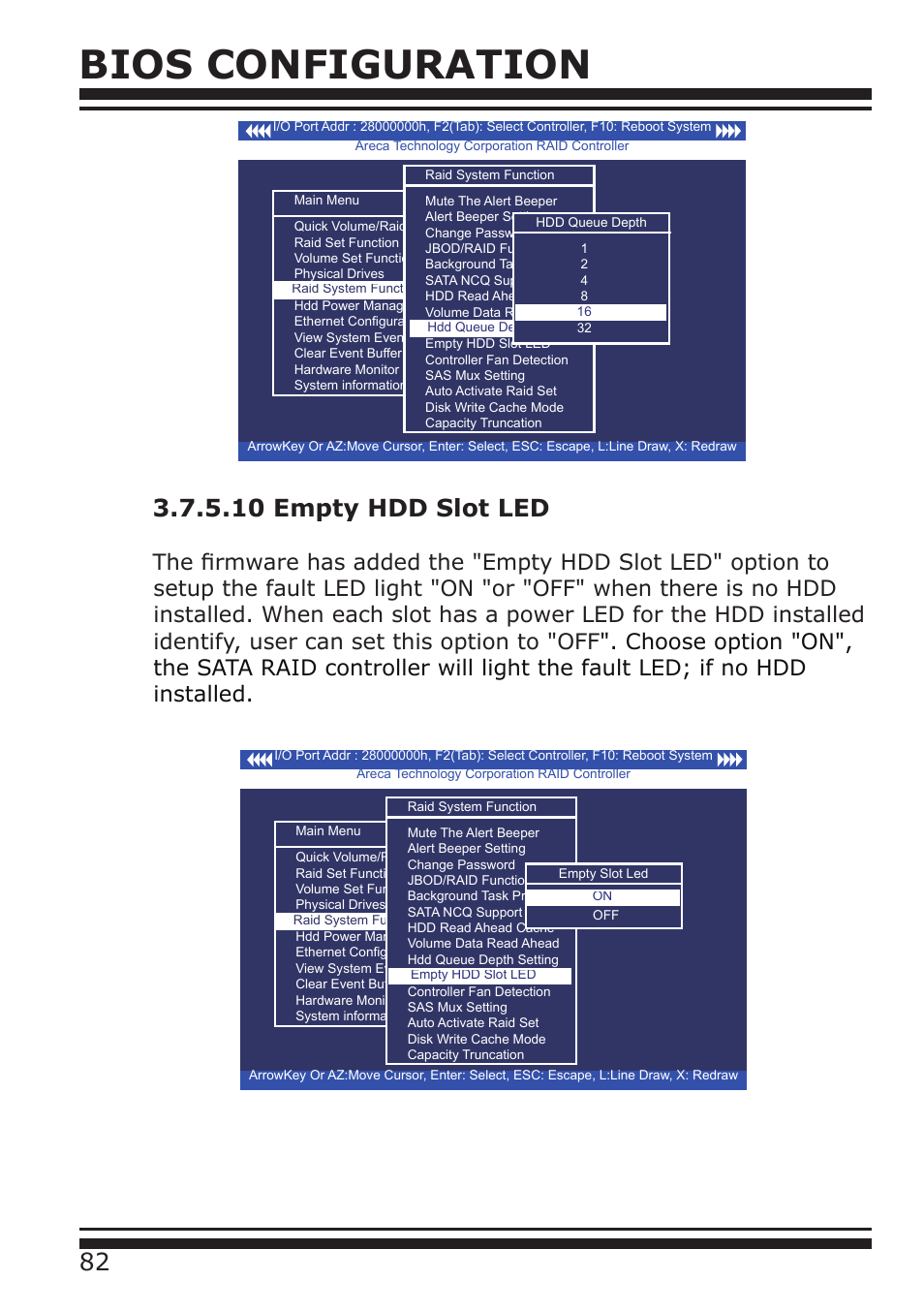 Bios configuration | DATOptic ARC-1680 Series User Manual | Page 82 / 184