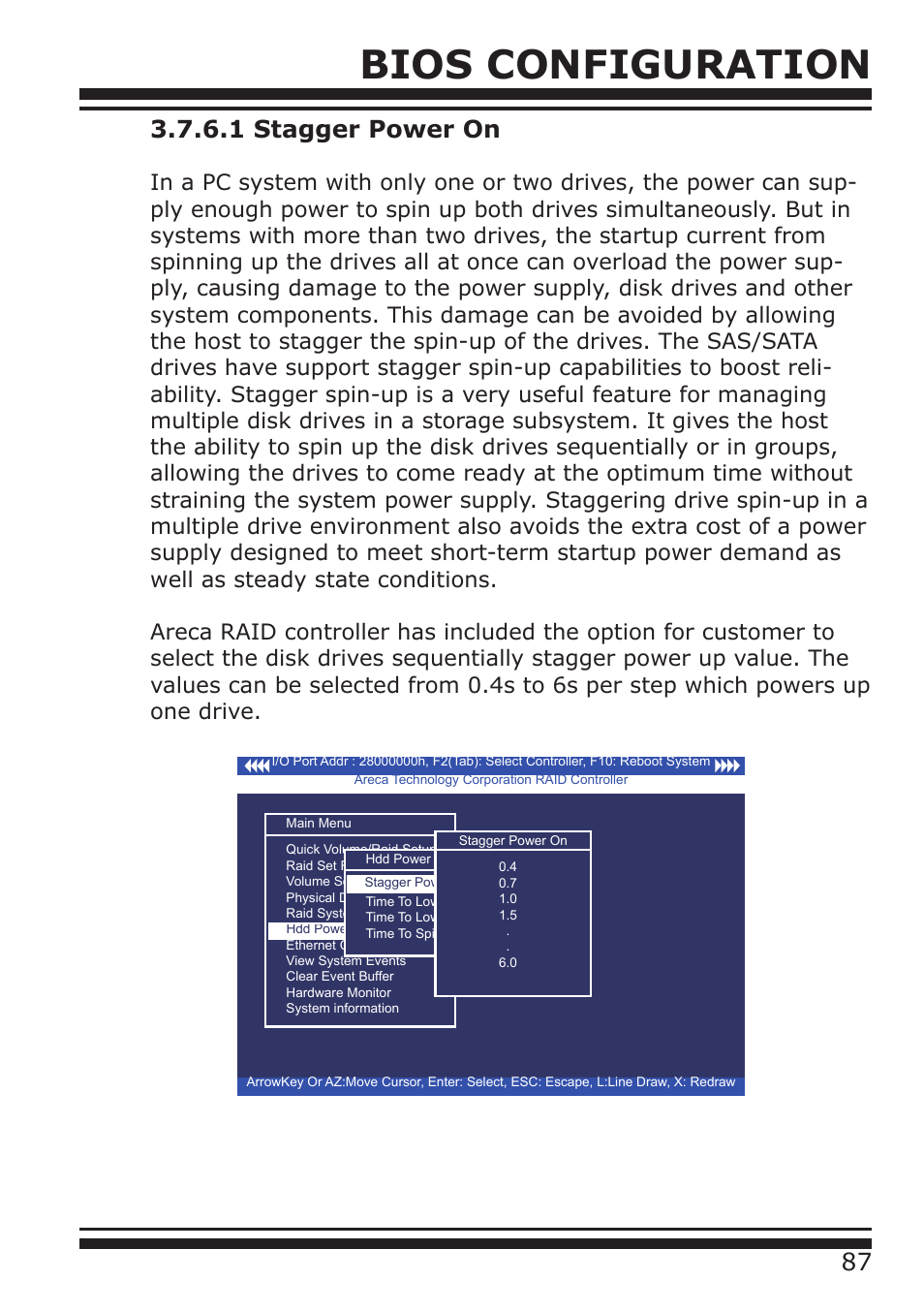 Bios configuration | DATOptic ARC-1680 Series User Manual | Page 87 / 184