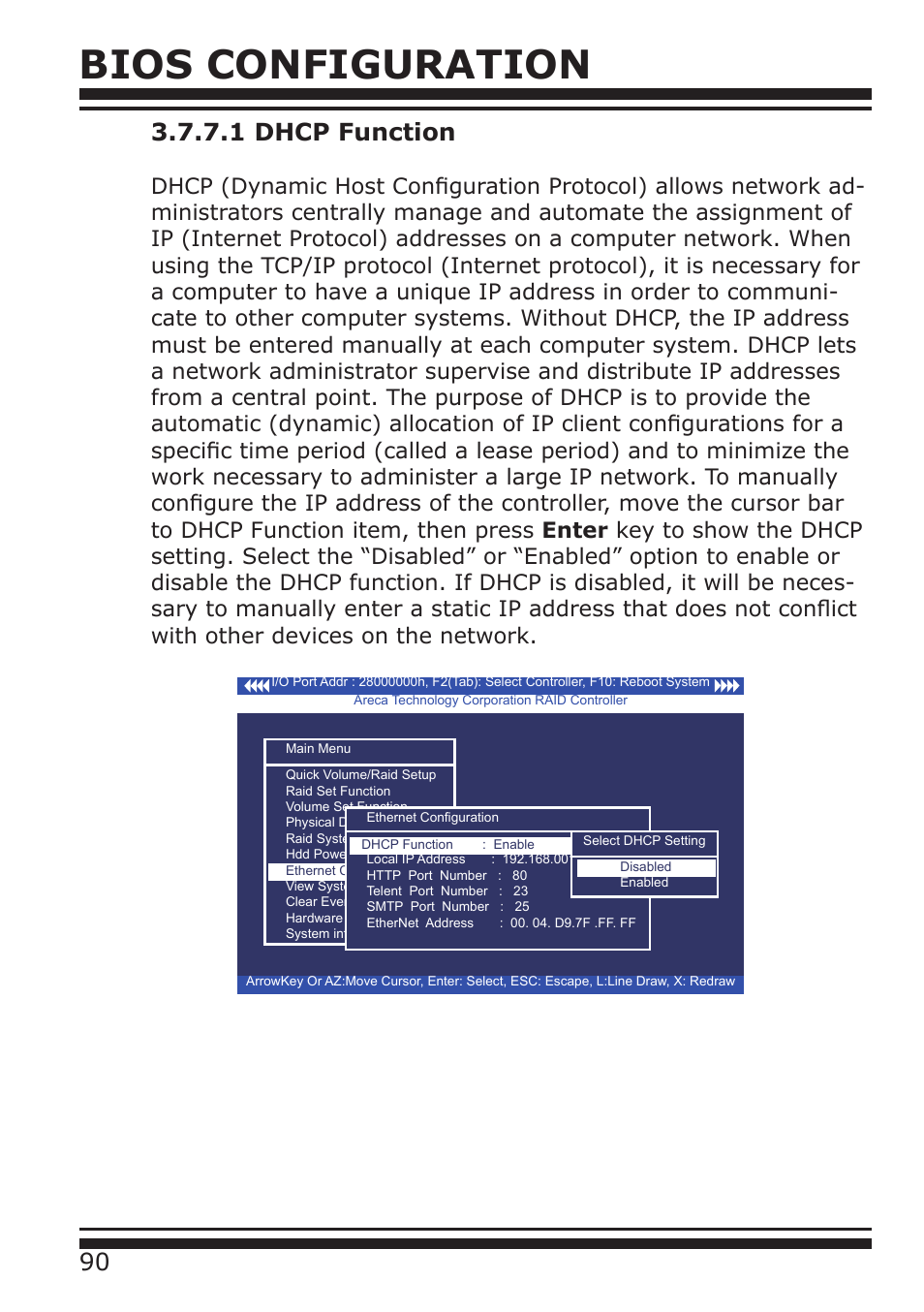 Bios configuration | DATOptic ARC-1680 Series User Manual | Page 90 / 184