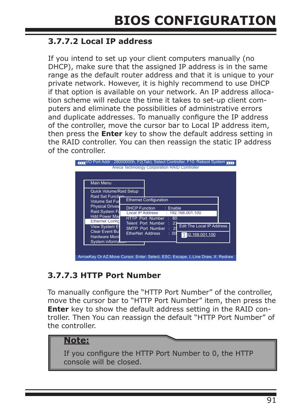 Bios configuration | DATOptic ARC-1680 Series User Manual | Page 91 / 184