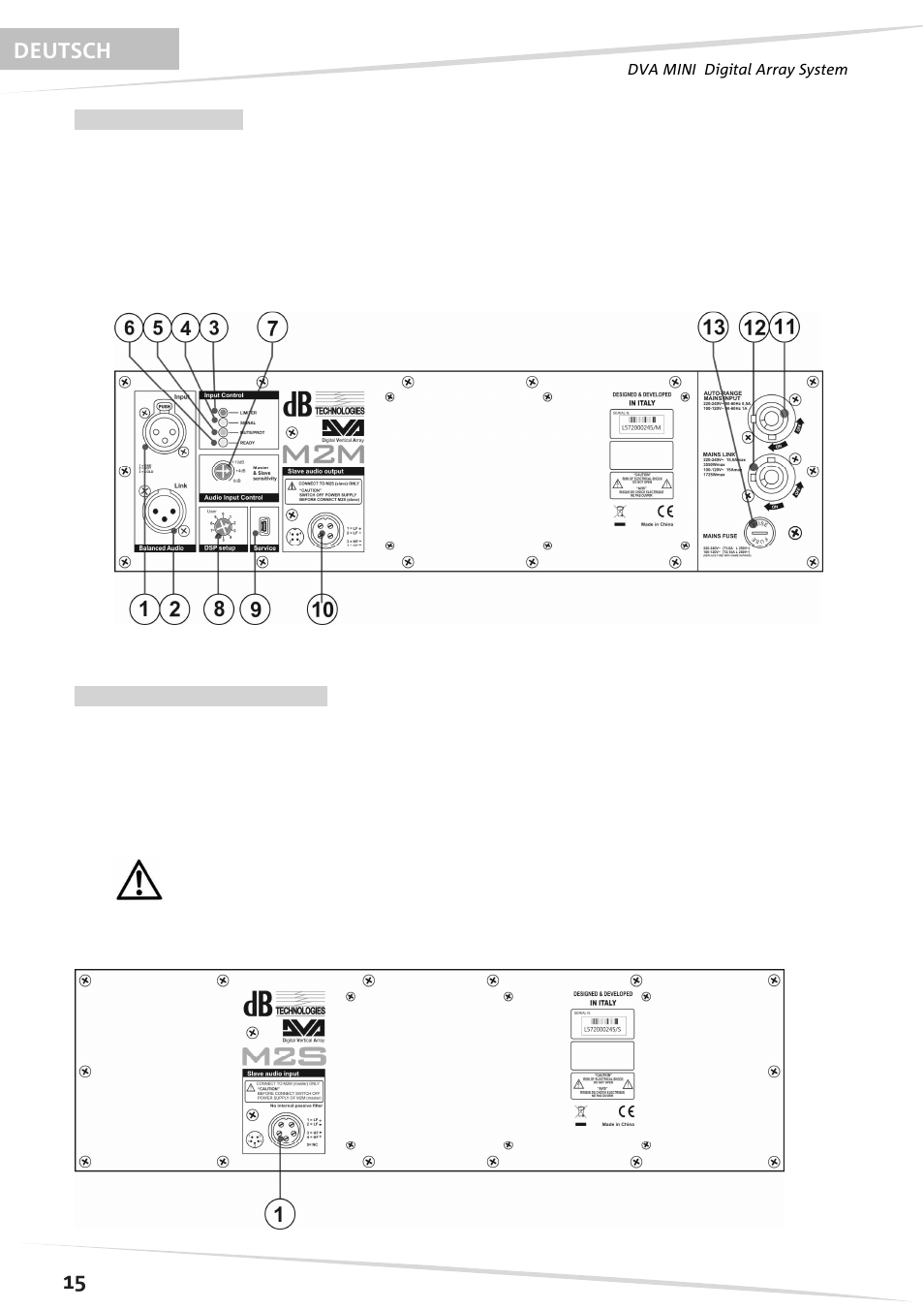 15 deutsch | dB TECHNOLOGIES DVA M2S User Manual | Page 16 / 44