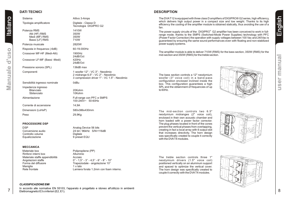 It aliano, English | dB TECHNOLOGIES DVA T12 v1 User Manual | Page 5 / 26