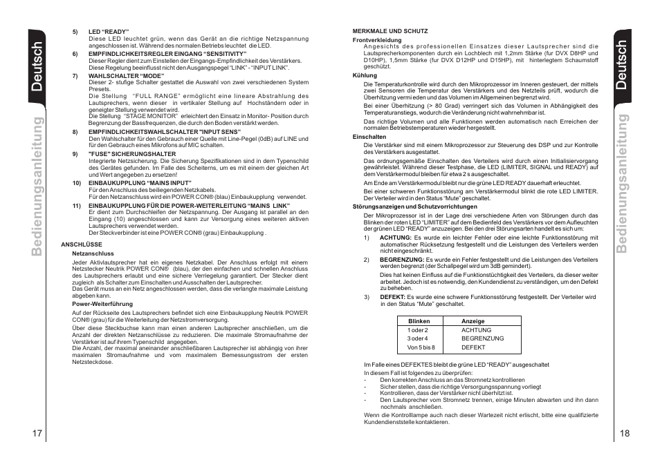 Deut sch | dB TECHNOLOGIES DVX D15 HP User Manual | Page 10 / 21