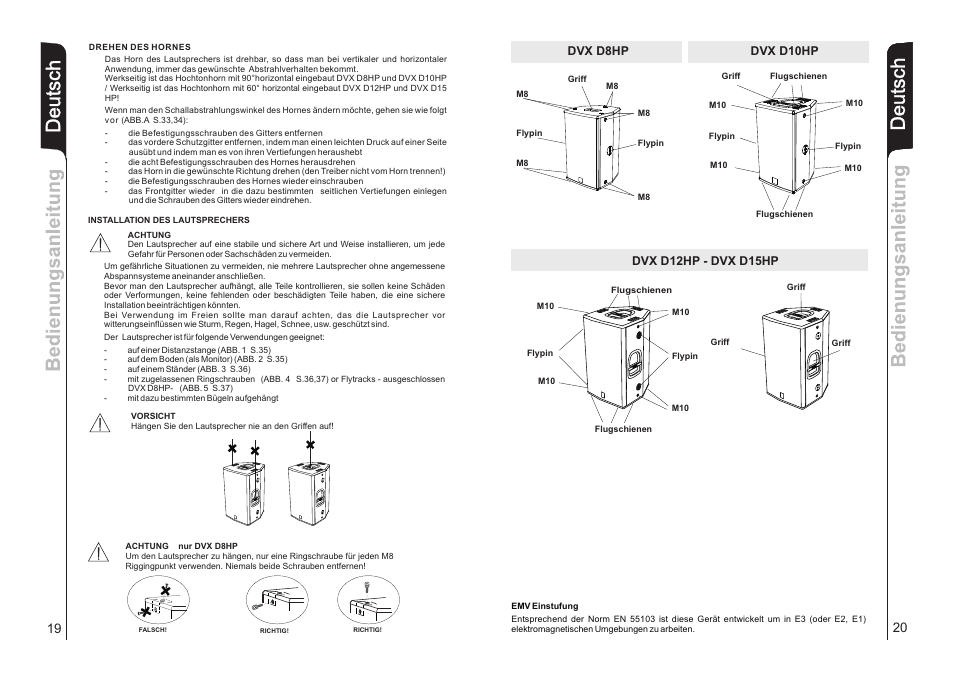 Deut sch | dB TECHNOLOGIES DVX D15 HP User Manual | Page 11 / 21