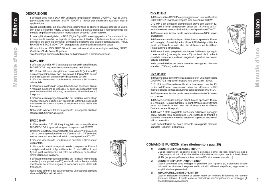 It aliano | dB TECHNOLOGIES DVX D15 HP User Manual | Page 2 / 21