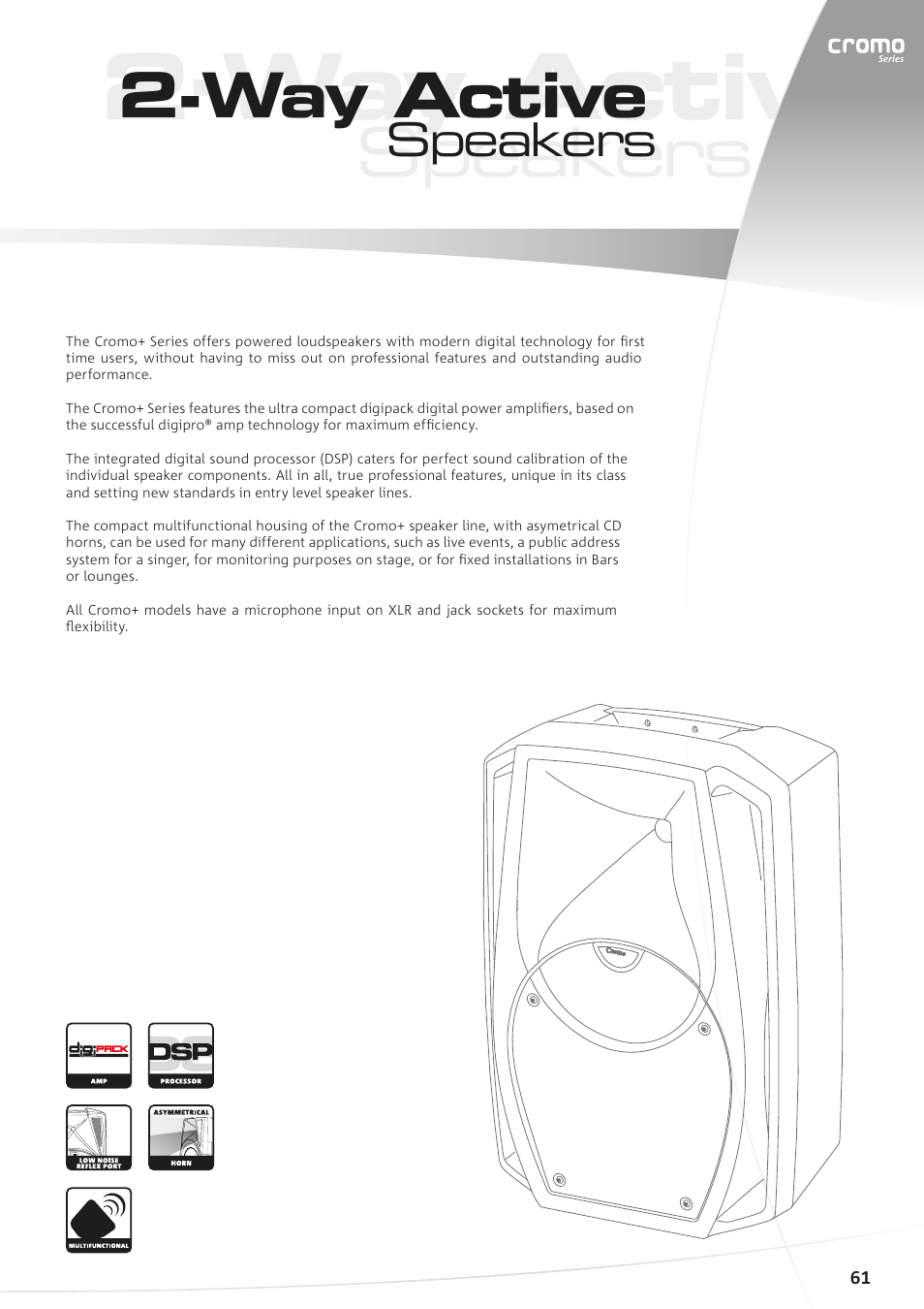 Way active, Speakers | dB TECHNOLOGIES CROMO 15+ User Manual | Page 2 / 4