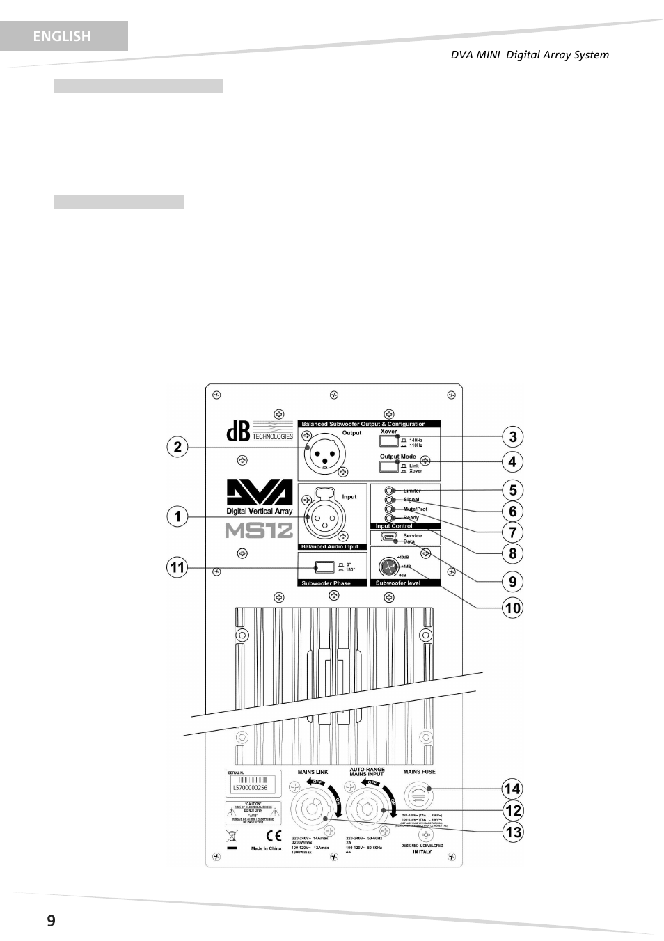 dB TECHNOLOGIES DVA MS12 User Manual | Page 10 / 40