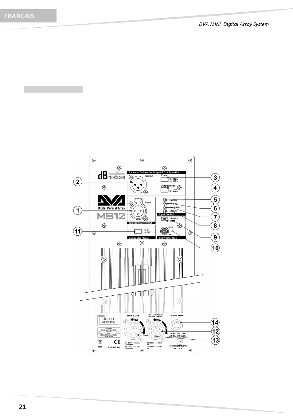 dB TECHNOLOGIES DVA MS12 User Manual | Page 22 / 40