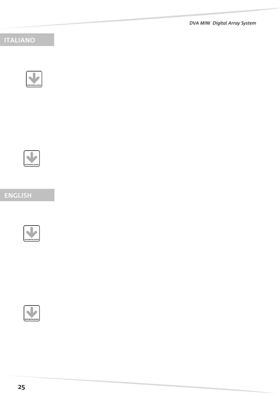English italiano | dB TECHNOLOGIES DVA MS12 User Manual | Page 26 / 40