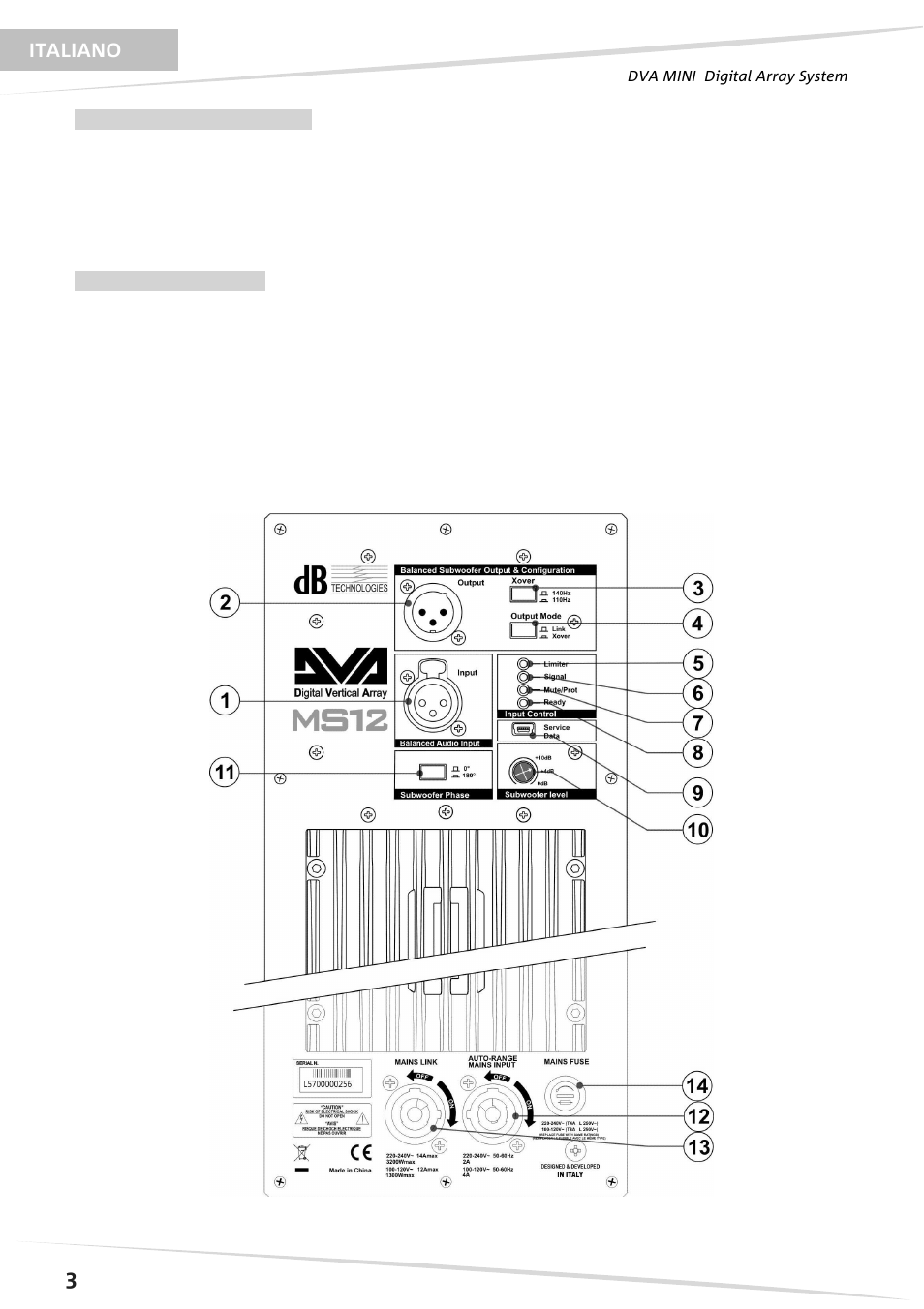 dB TECHNOLOGIES DVA MS12 User Manual | Page 4 / 40