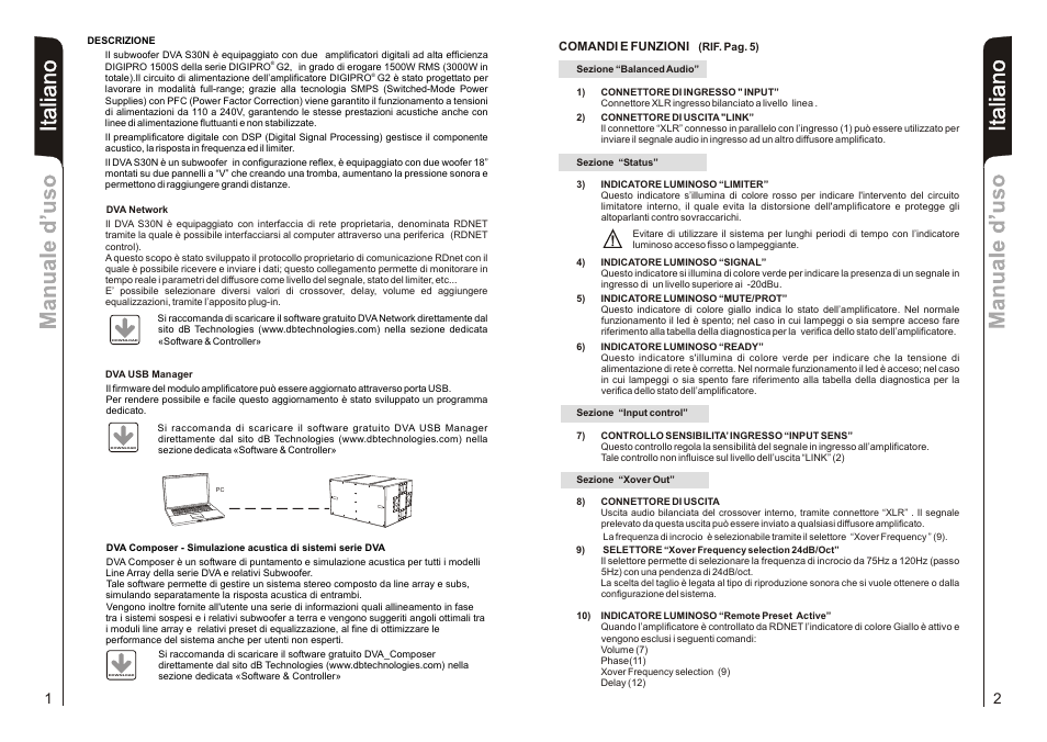 It a lia n o | dB TECHNOLOGIES DVA S30N User Manual | Page 2 / 17