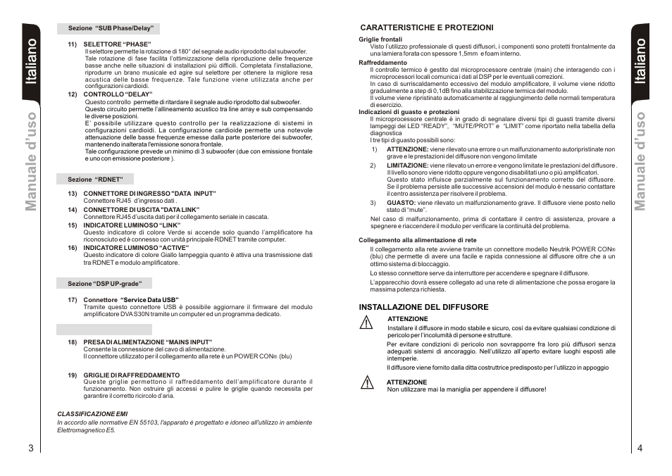 It a lia n o | dB TECHNOLOGIES DVA S30N User Manual | Page 3 / 17