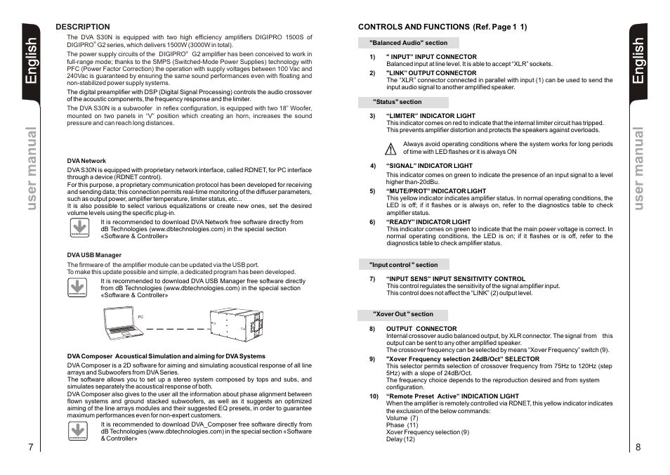 En g lis h | dB TECHNOLOGIES DVA S30N User Manual | Page 5 / 17