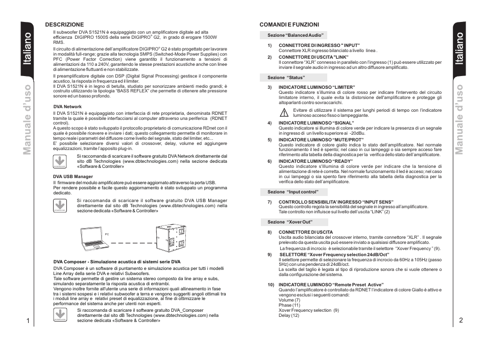 It a lia n o | dB TECHNOLOGIES DVA S1521N User Manual | Page 2 / 17