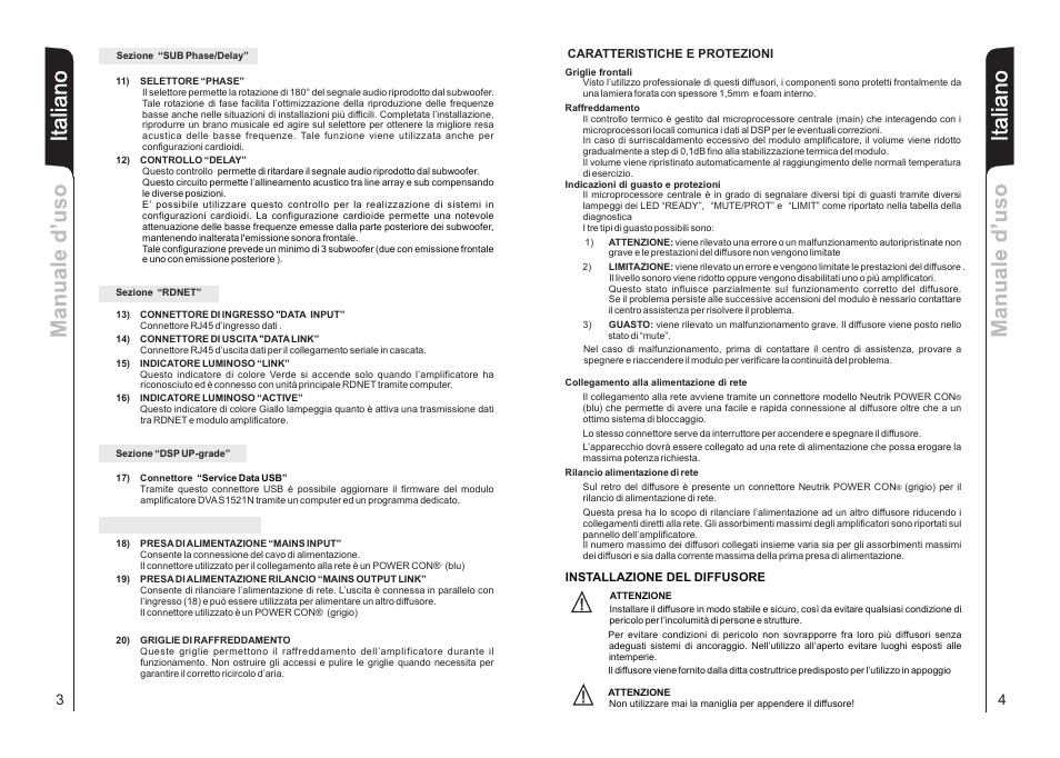 It a lia n o | dB TECHNOLOGIES DVA S1521N User Manual | Page 3 / 17