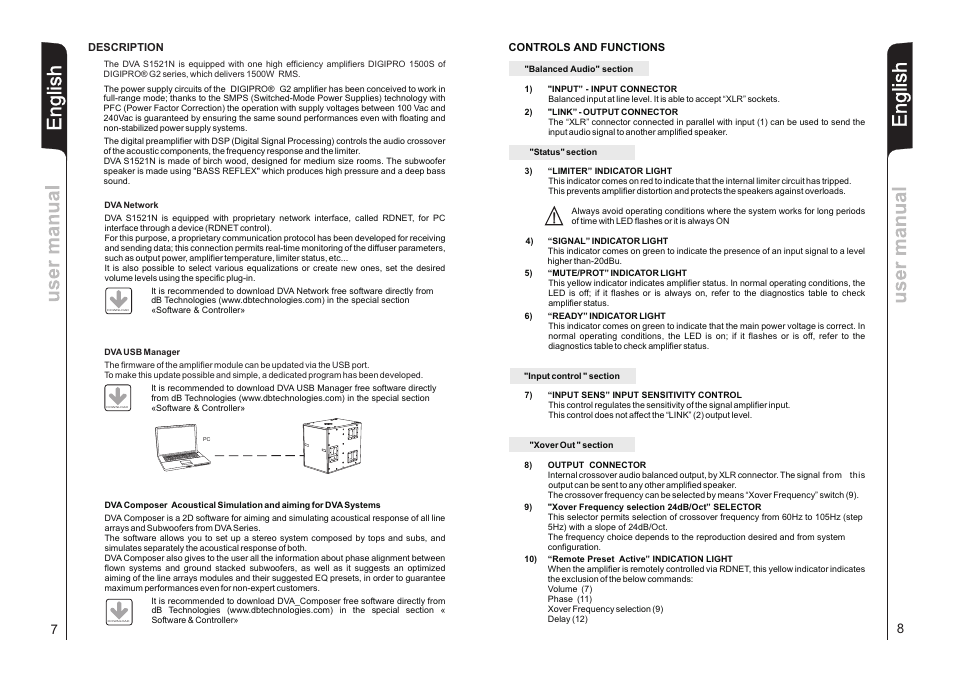 En g lis h | dB TECHNOLOGIES DVA S1521N User Manual | Page 5 / 17