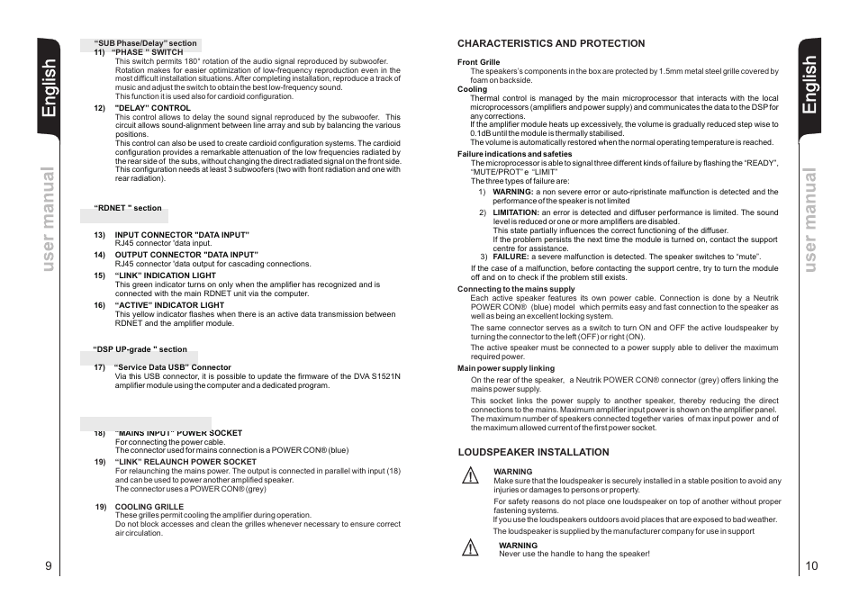 En g lis h | dB TECHNOLOGIES DVA S1521N User Manual | Page 6 / 17