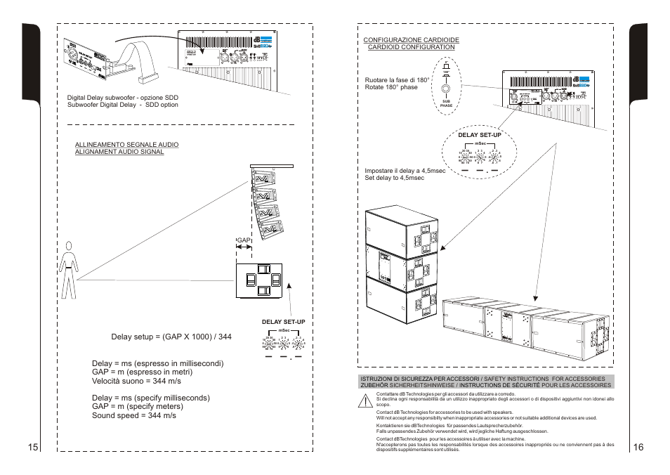 Push, Subwoofer digital delay, Technologies | Optional card, Balanced x-over output, Balanced main input | dB TECHNOLOGIES DVA S20DP User Manual | Page 9 / 10