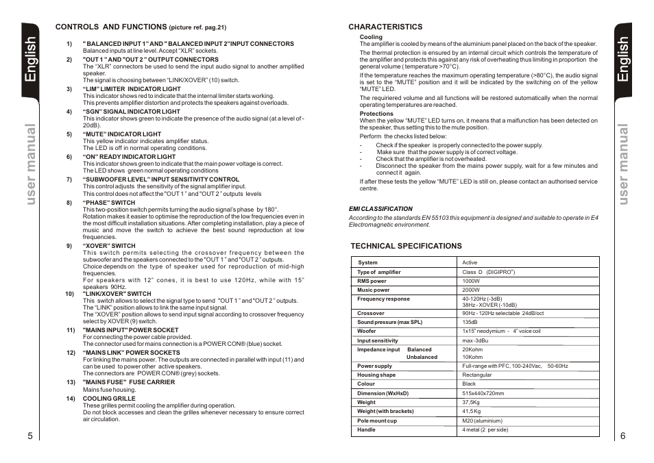 En g lis h | dB TECHNOLOGIES DVA S09DP User Manual | Page 4 / 18