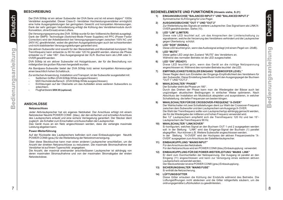 De u ts c h | dB TECHNOLOGIES DVA S09DP User Manual | Page 5 / 18