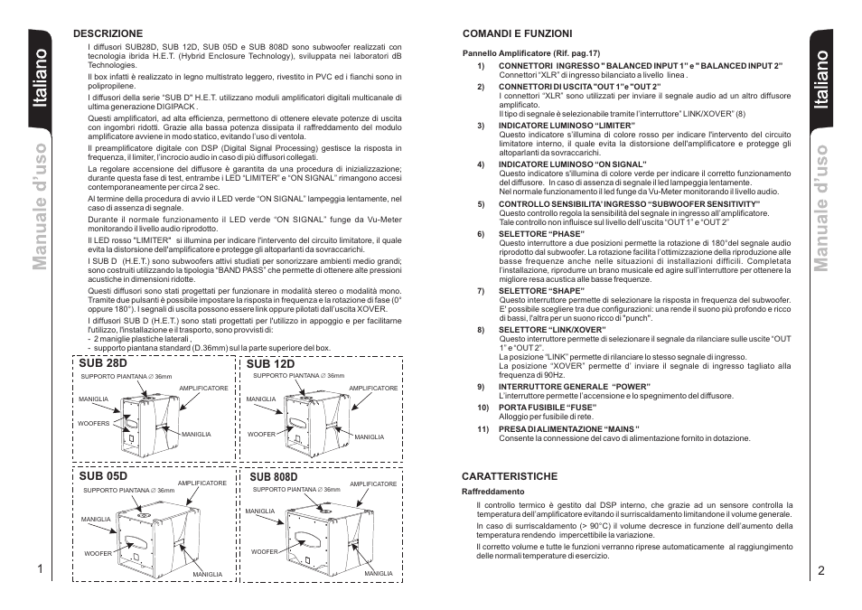 Sub 05d sub 12d, Sub 808d, Sub 28d | dB TECHNOLOGIES Sub 28D User Manual | Page 2 / 14