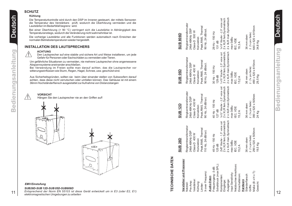Deutsch | dB TECHNOLOGIES Sub 28D User Manual | Page 7 / 14