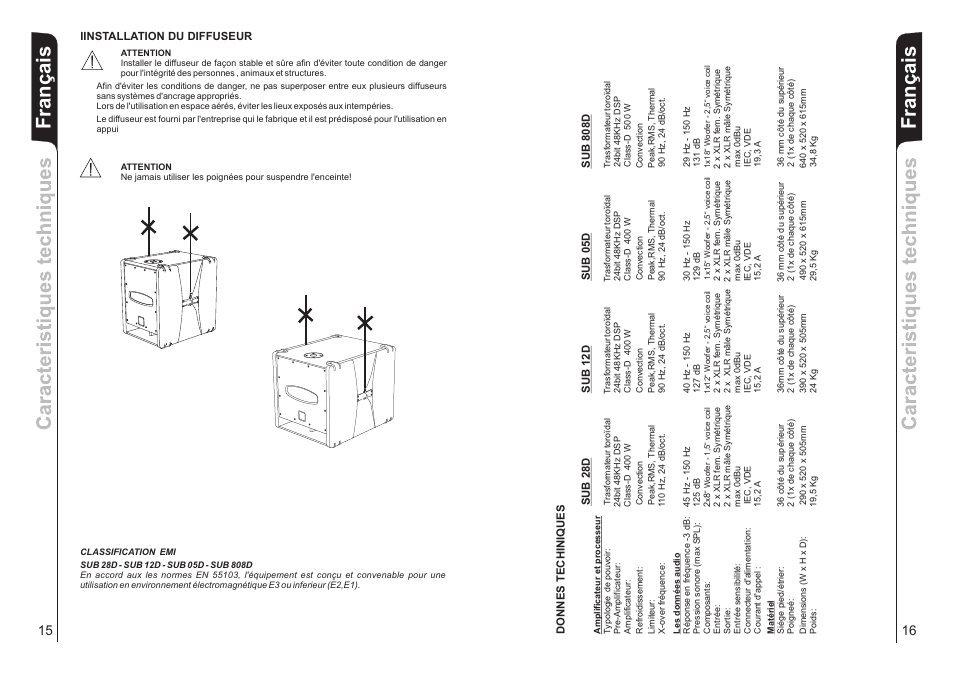 Français | dB TECHNOLOGIES Sub 28D User Manual | Page 9 / 14
