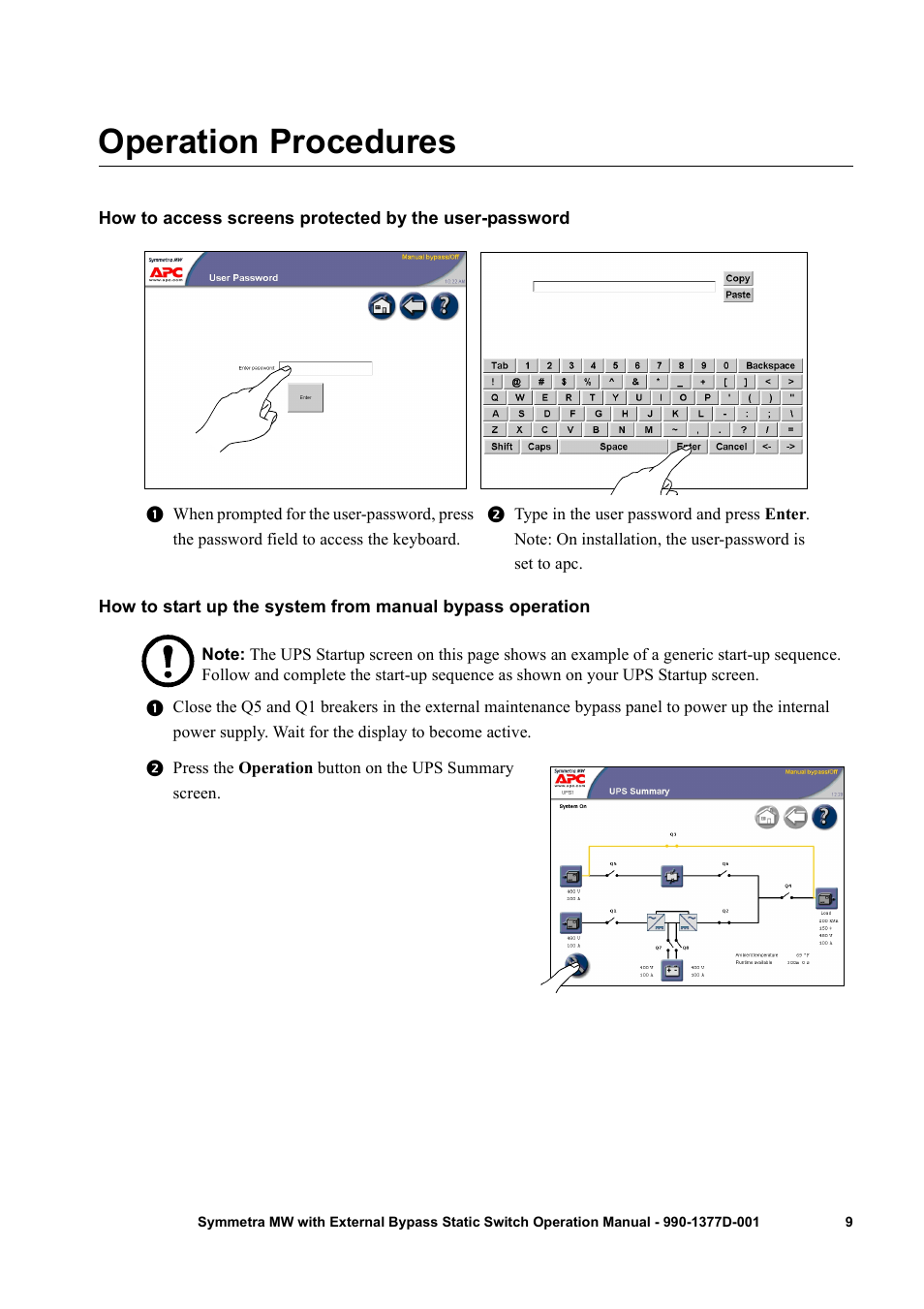 Operation procedures | APC SYMMETRA 990 User Manual | Page 13 / 32