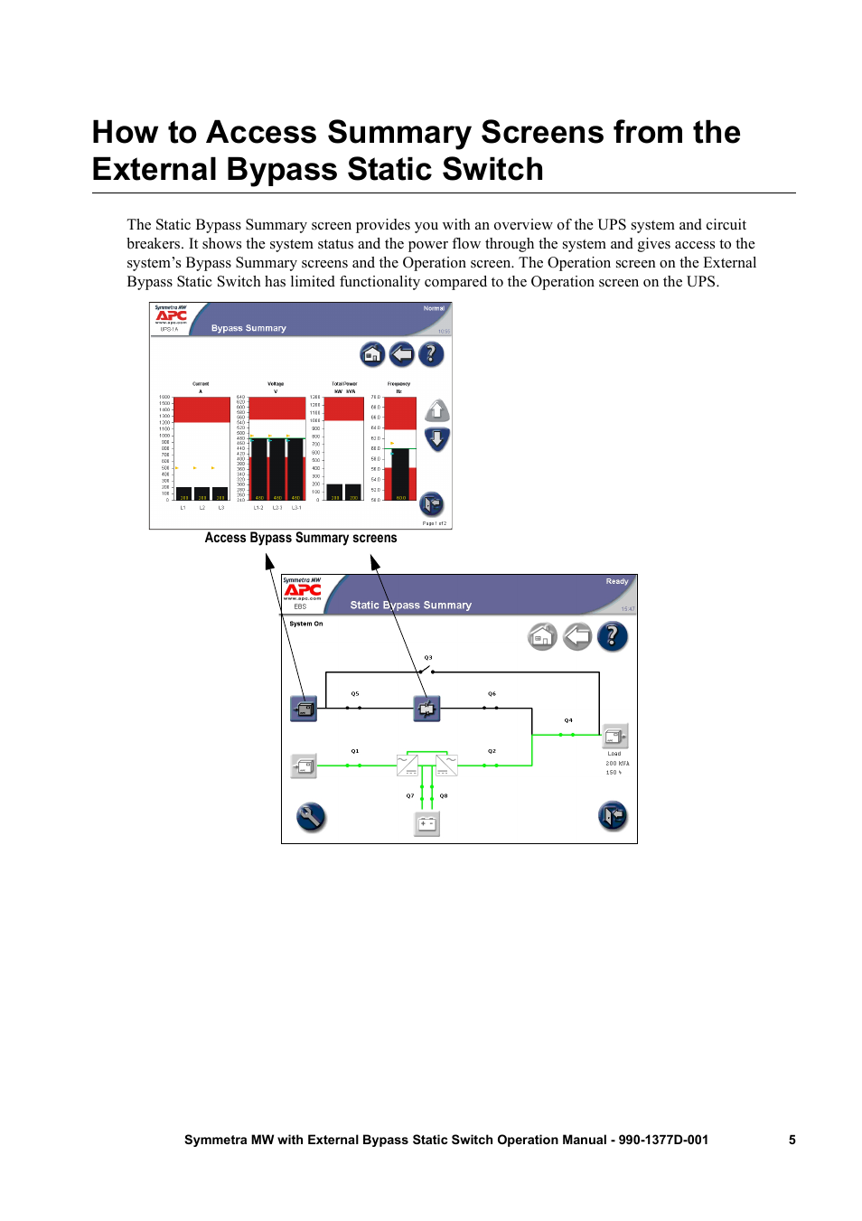 Static switch | APC SYMMETRA 990 User Manual | Page 9 / 32