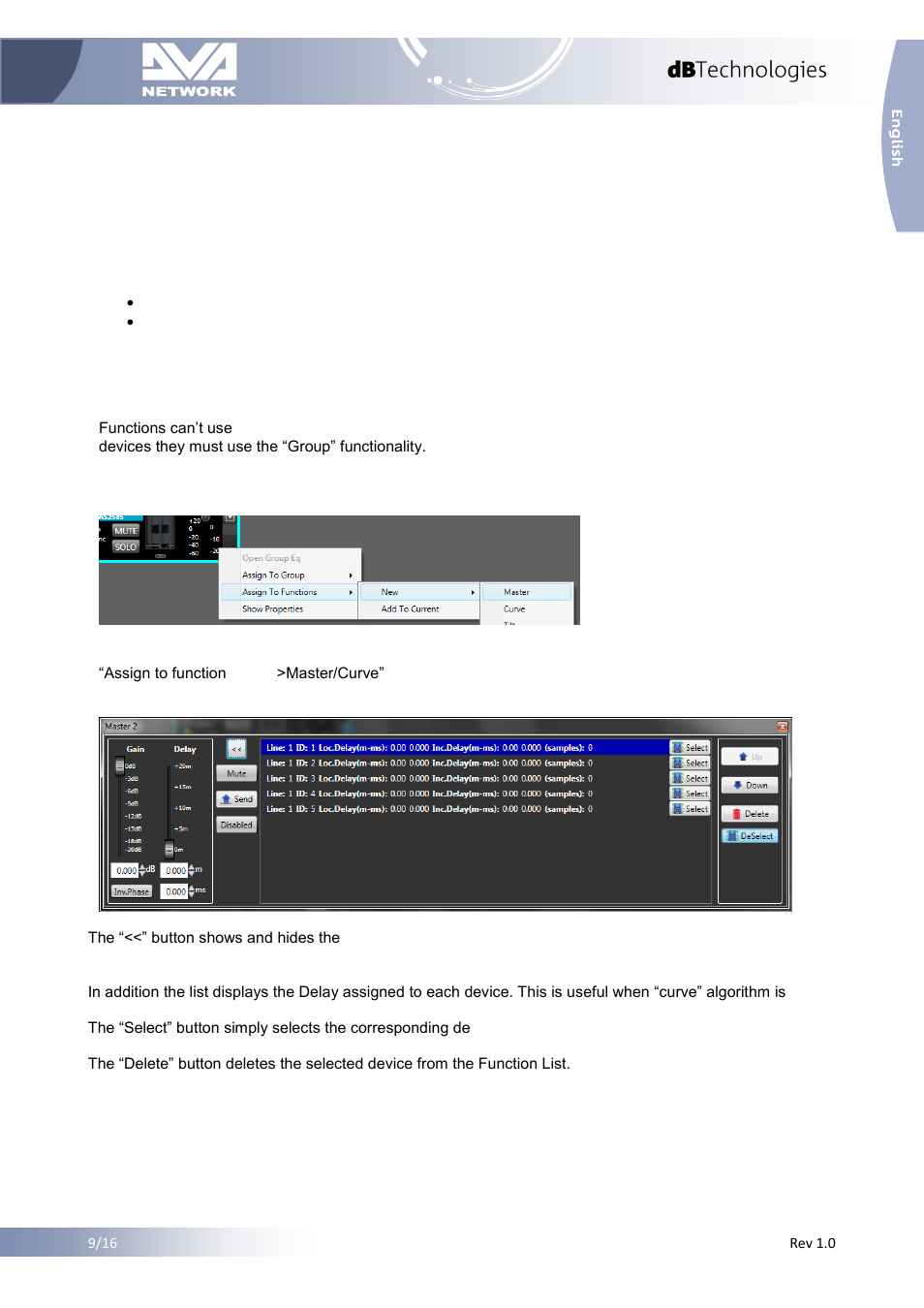 4 functions, 1 functions usage, 2 assign devices to a new function | Functions, Functions usage, Assign devices to a new function | dB TECHNOLOGIES DVA NETWORK 1.2 Reference Manual User Manual | Page 10 / 16