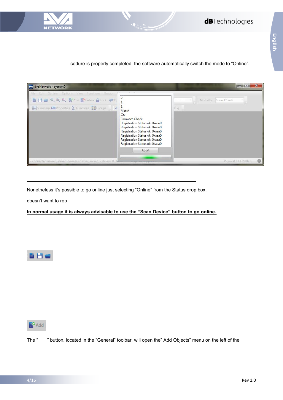 3 load and save a synoptic, 4 add devices in offline mode, Load and save a synoptic | Add devices in offline mode | dB TECHNOLOGIES DVA NETWORK 1.2 Reference Manual User Manual | Page 5 / 16