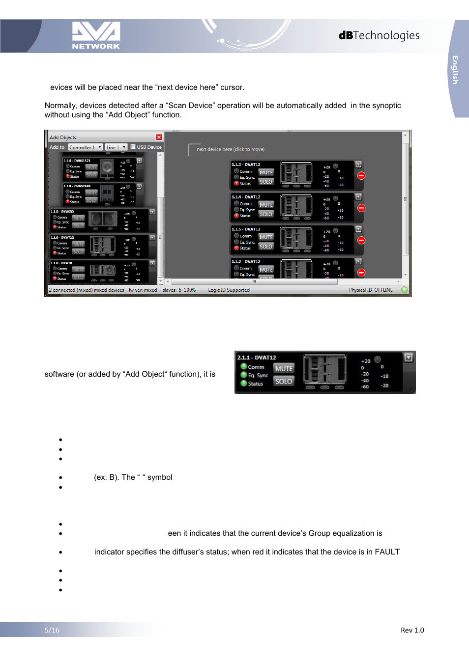 5 devices plugins, Devices plugins | dB TECHNOLOGIES DVA NETWORK 1.2 Reference Manual User Manual | Page 6 / 16