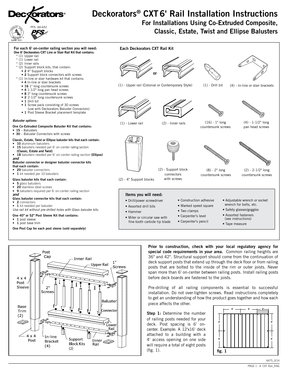 Deckorators CXT6 Rail User Manual | 12 pages