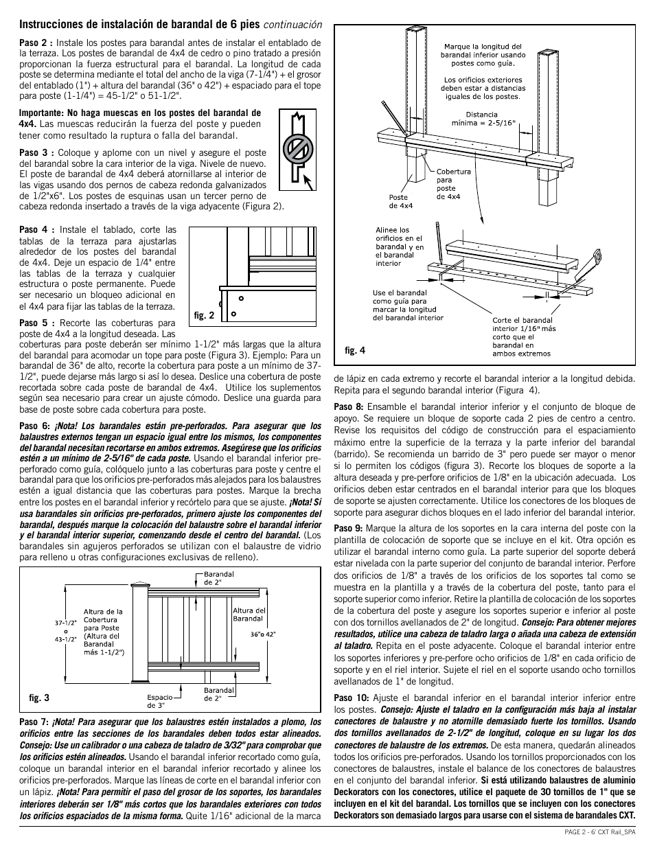 Deckorators CXT6 Rail User Manual | Page 10 / 12