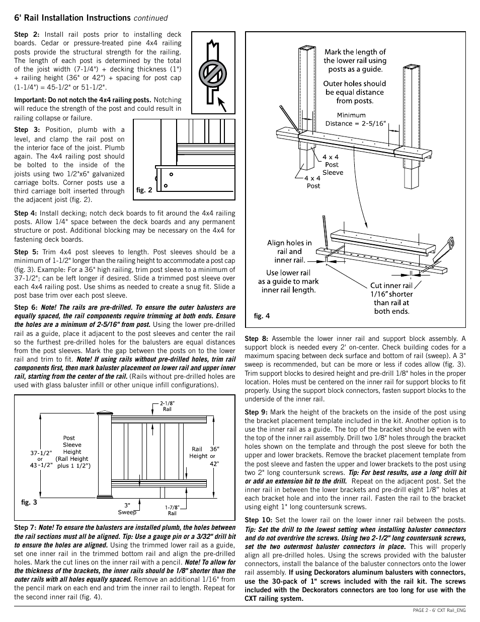 Deckorators CXT6 Rail User Manual | Page 2 / 12