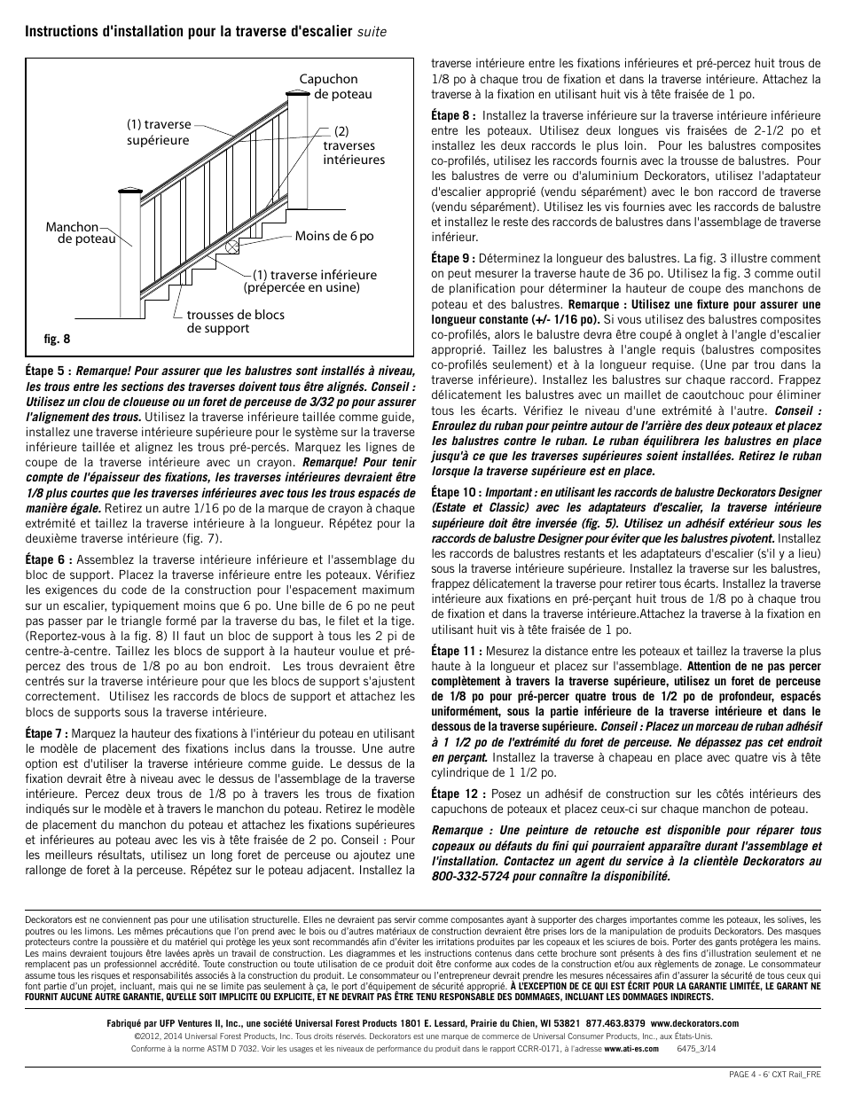 Deckorators CXT6 Rail User Manual | Page 8 / 12