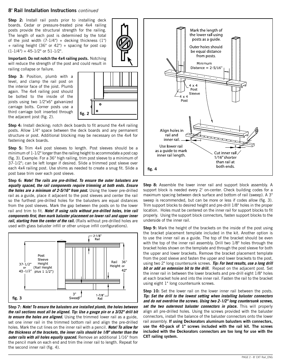 Deckorators CXT8 Rail User Manual | Page 2 / 9