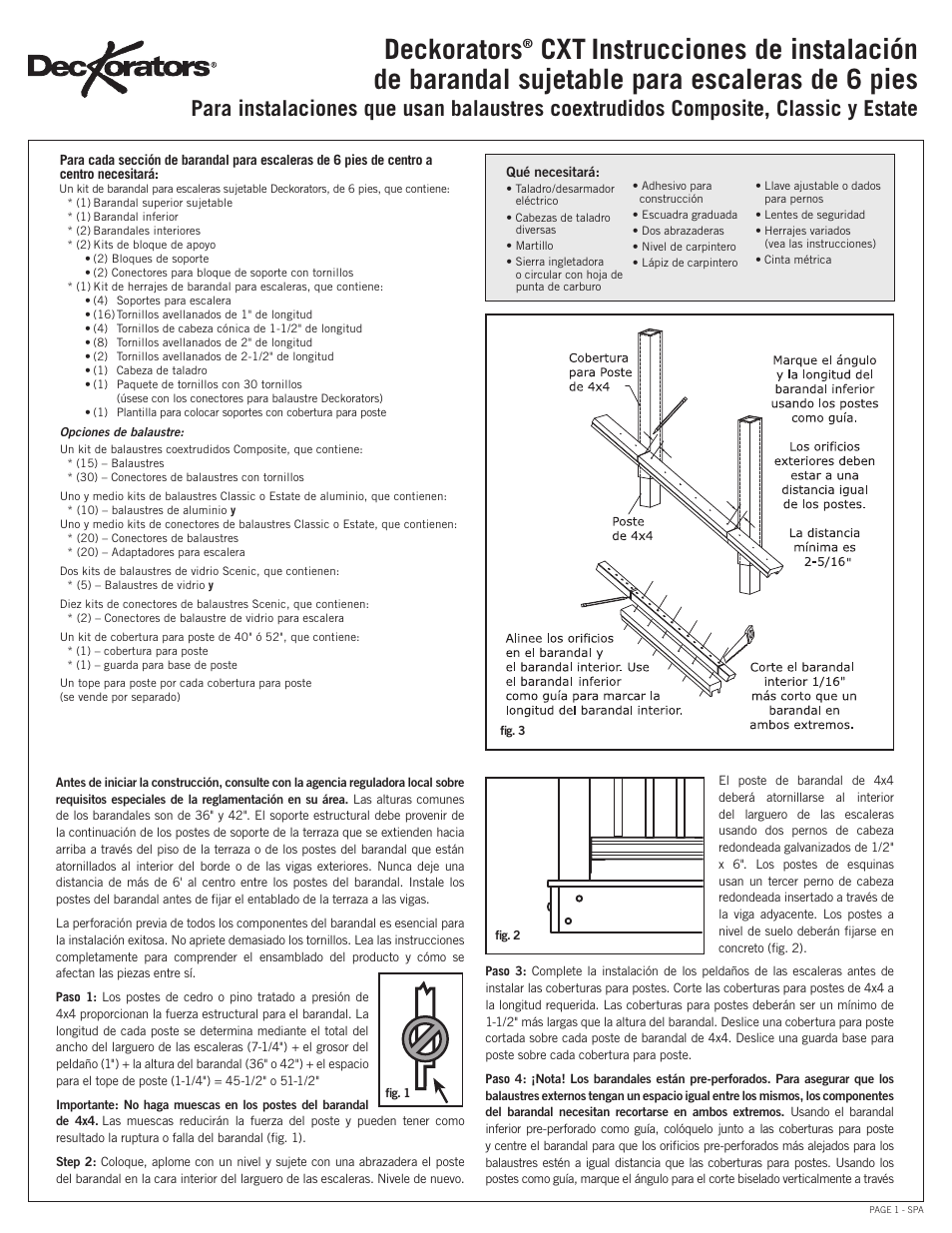 Deckorators | Deckorators CXT6 Graspable Stair Rail User Manual | Page 5 / 6