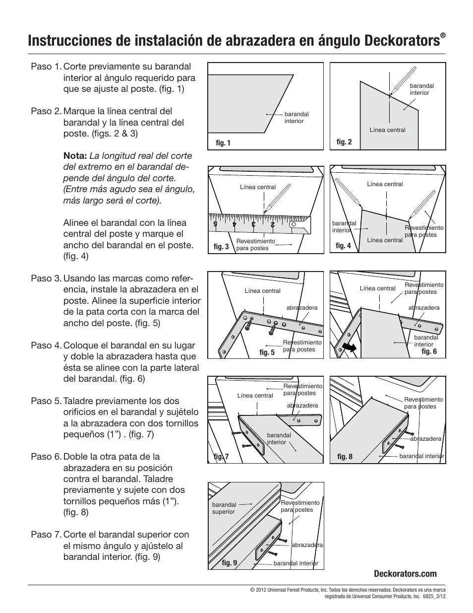 Deckorators | Deckorators Angle Bracket User Manual | Page 3 / 3