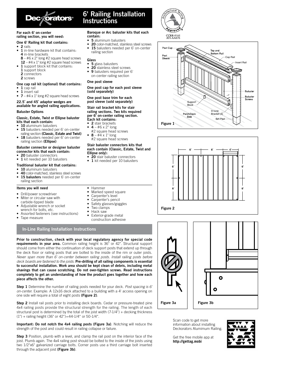 Deckorators Aluminum 6 Railing User Manual | 12 pages